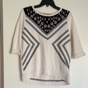 H&M Black and Cream Geometric Sweatshirt